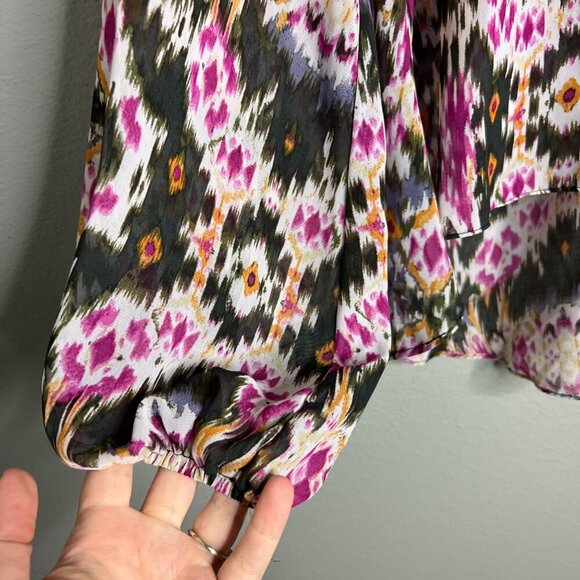 NEW Show Me Your Mumu Chelsey St. Gaudens Top Ikat Semi-Sheer High-Low Small - Picture 7 of 10